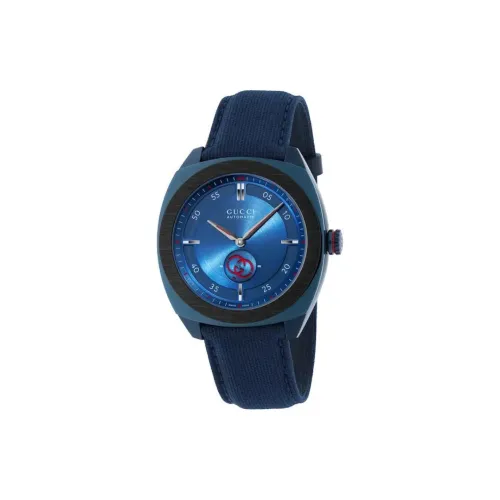 GUCCI Interlocking Мужские часы Автоматический механический механизм Резиновый ремешок 41 мм Синий циферблат