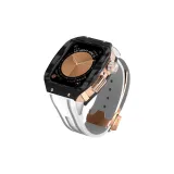 Розовый корпус, белый ремешок