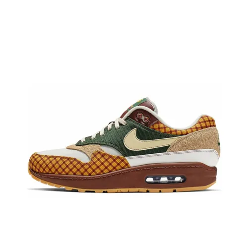 Линк x Nike Air Max 1 Low Топ Air Cushion Повседневные Беговые кроссовки Унисекс Коричневый