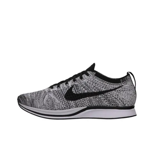 Nike Flyknit Racer Амортизаторы Шок Устойчивость к Сцеплению Низкий Топ Беговые кроссовки Унисекс Серый