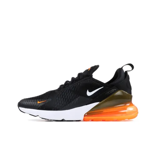 Nike Air Max 270 Low Топ Повседневные Беговые Кроссовки Мужские Черные Белые Оранжевые