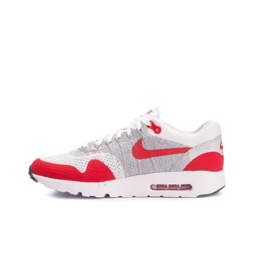 Nike Air Max 1 Low Топ Air Cushion Беговые кроссовки Мужские Красный Белый