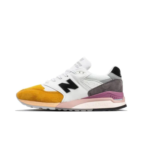 New Balance NB 998 Легкий Низкий Топ Беговые Кроссовки Унисекс Белый Желтый Серый Черный Розовый