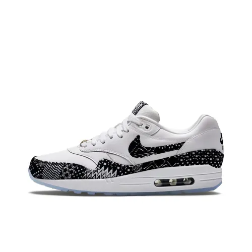 Nike Air Max 1 Low Топ Беговые кроссовки Мужской Черный белый