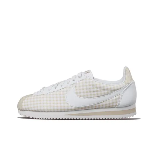 Nike Cortez Non Bottom Slip Легкий Низкий Топ Повседневная Беговая Обувь Женская Белая и Коричневая В клетку