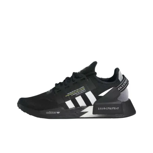 Adidas Originals NMD_R1 V2 Slip Resistant Abrasion Resistant Низкий Топ Повседневная обувь Женская Черный Белый