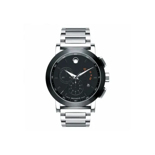 MOVADO Museum Series Кварцевый механизм Женские часы 44 мм Черный циферблат Корпус из нержавеющей стали Ремешок из нержавеющей стали