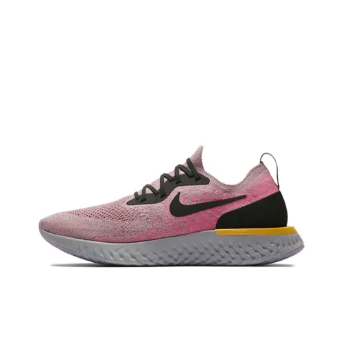 Nike Epic React Flyknit 1 Non Slip Легкий Низкий Топ Повседневные Беговые кроссовки Мужские Черные Розовые