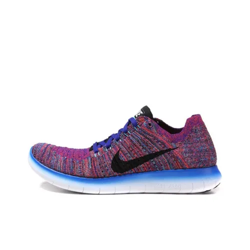 Nike Free Flyknit Шокаблоки Противоскользящие Низкие Беговые кроссовки Мужские Фиолетовые Черные