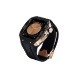 Розовый корпус, черный ремешок