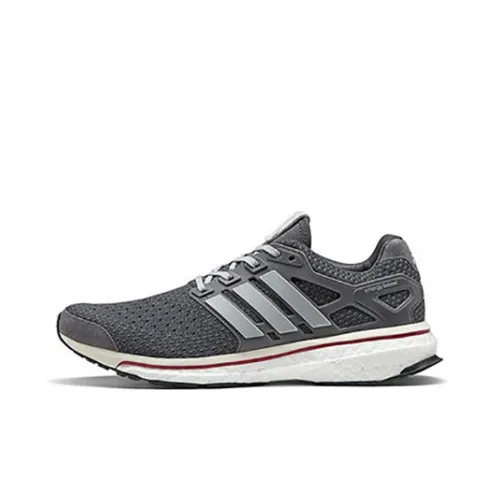 Adidas Energy Boost Амортизация Устойчивый к истиранию Отводящий влагу Низкий Топ Беговые кроссовки Унисекс Серый