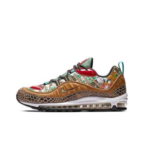 Nike Air Max 98 Low Топ Air Cushion Повседневные Беговые Кроссовки Унисекс Коричневый Красный