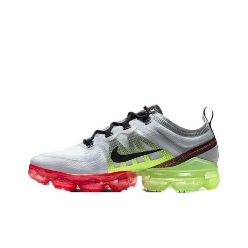 Nike VaporMax 2019 Low Топ Air Cushion Повседневные Беговые Кроссовки Мужские Красный Желтый Цветовой Блок