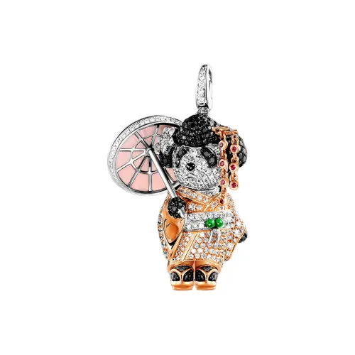 Qeelin 18K Белое золото Розовое золото Ромб Рубин Изумруд Подвески Женские Многоцветный