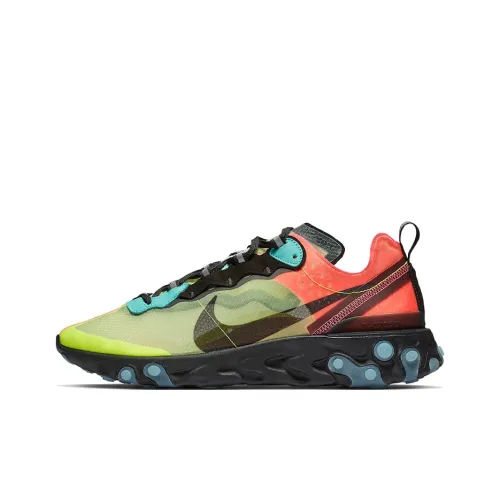 Nike React Element 87 Амортизаторы Шок Устойчивость к истиранию Низкий Топ Повседневные Беговые кроссовки Унисекс Красный Зеленый