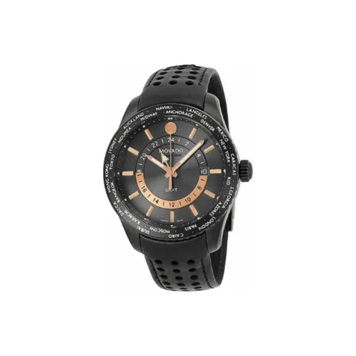 MOVADO 800 Series Кварцевый механизм Мужские часы Часы 42 мм Серый циферблат Корпус из нержавеющей стали Ремешок из коровьей кожи