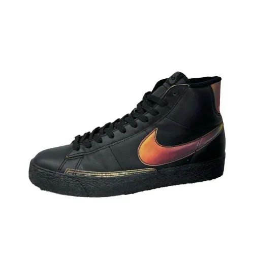 Nike Blazer High Slip-Resistant Abrasion-Resistant High Top Skateboard Shoes Unisex Black Найк Блэйзер Хай Слип-Резистент Абразион-Резистент Хай Топ Скейтборд Кроссовки Унисекс Черный