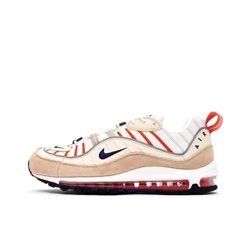 Nike Air Max 98 Low Топ Марафон Беговые кроссовки Мужской Белый Оранжевый