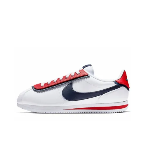 Nike Cortez Low Топ Повседневные Беговые Кроссовки Унисекс Белый Красный