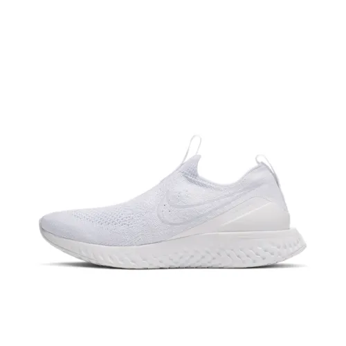 Nike Epic React Flyknit Амортизирующие шоки Противоскользящие низкие беговые кроссовки для женщин Молочно-белые