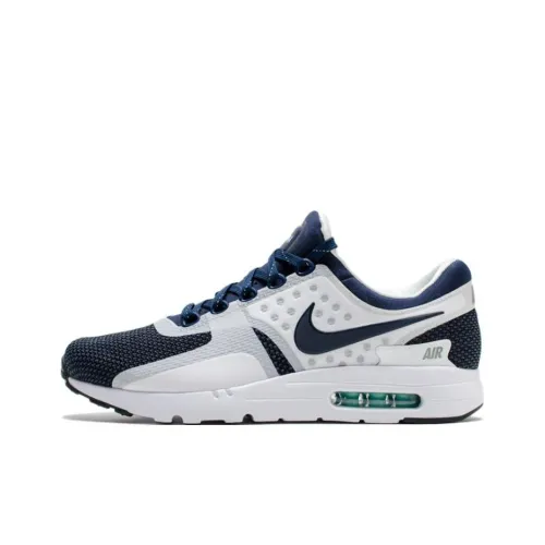 Nike Air Max ZERO Low Беговые кроссовки Унисекс Белый Синий Винтаж