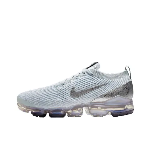 Nike VaporMax Flyknit 3,0 Low Топ Повседневные Беговые Кроссовки Мужские Серебряные