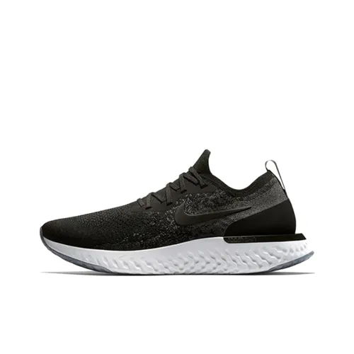 Nike Epic React Flyknit 1 Амортизация Поддержка Низкий Топ Беговые кроссовки Мужские Серый Черный Белый