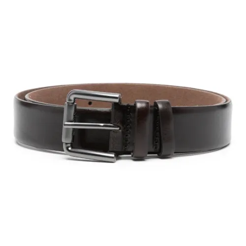 MaxMara Двойной Сided Дизайн Шпилька Телячья кожа Кожаные ремни Женские Черный коричневый