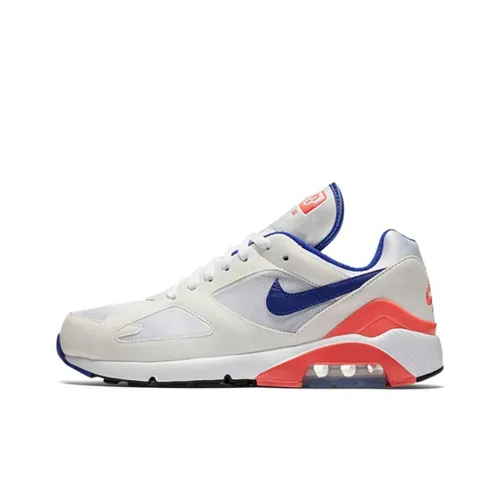 Nike Air Max 180 Поддержка Амортизация Низкий Топ Air Cushion Беговые кроссовки Унисекс Белый Синий и Оранжевый Выпуск 2018 года
