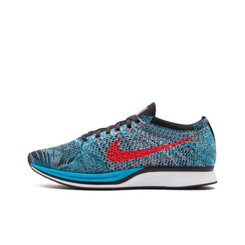 Nike Flyknit Racer Амортизаторы Shock противоскользящий низкий топ кроссовки для бега на марафон мужские синие