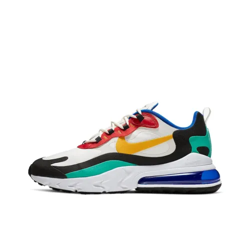 Nike Air Max 270 Low Топ Air Cushion Повседневные Беговые Кроссовки Унисекс Белый Желтый Синий