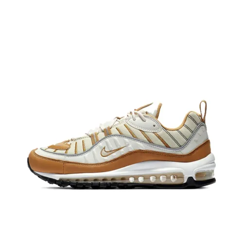 Nike Air Max 98 Low Топ Повседневные Беговые Кроссовки Женские Белые Коричневые
