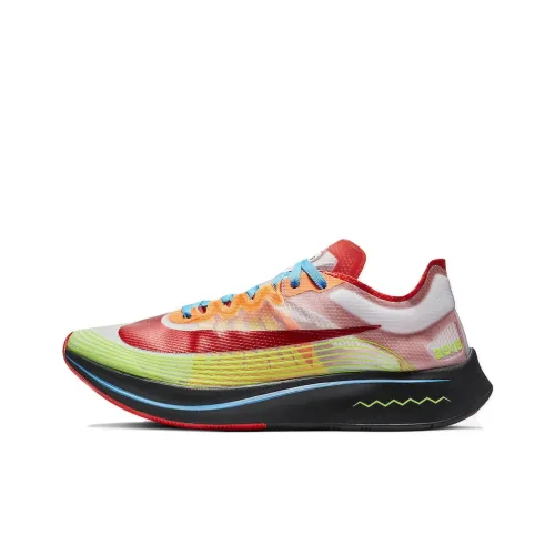 Nike Zoom Fly SP Дышащие Низкие Беговые Кроссовки Унисекс Красные Зеленые Многоцветные