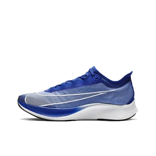 Nike Zoom Fly 3 Амортизаторы Shock противоскользящие низкий топ карбоновая плита беговые кроссовки мужской синий белый