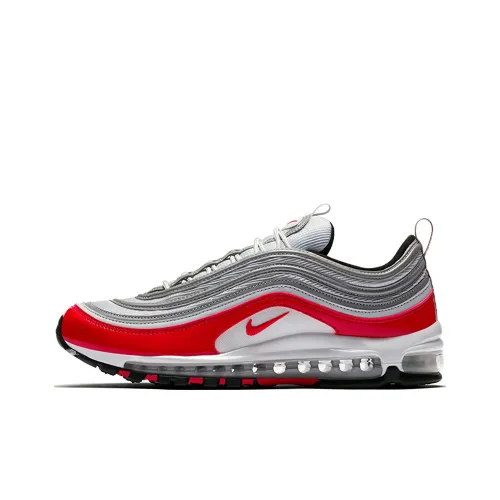Nike Air Max 97 Low Беговые кроссовки Мужские Серебряные Красные