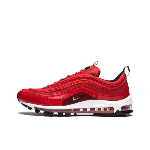 Nike Air Max 97 Амортизация Поддержка Низкий Топ Беговые кроссовки Унисекс Красный Vintage Casual