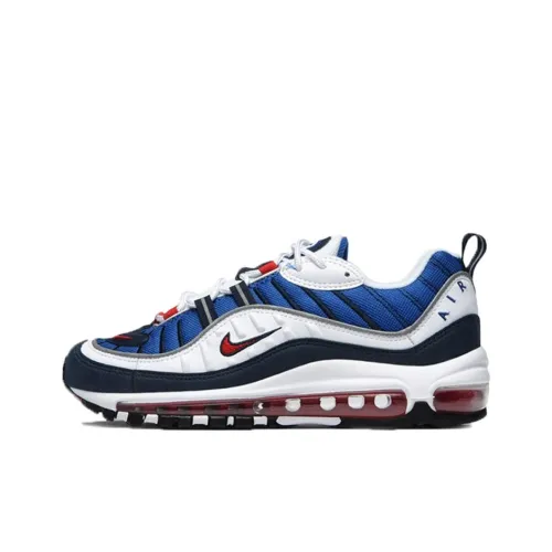Nike Air Max 98 Low Топ Повседневные Беговые Кроссовки Женские Синие Белые