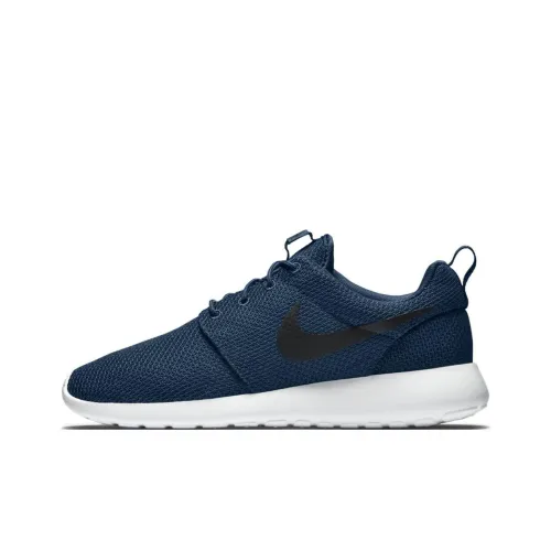 Nike Roshe One Амортизирующие Шлепанцы Противоскользящие Низкие Кроссовки для Бега Повседневные Мужские Синие