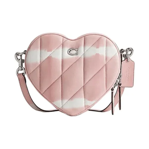 COACH Сердце Овчина Сердце Формированная Сумка Сумка через плечо Маленькая Женская Смешанная Розовая