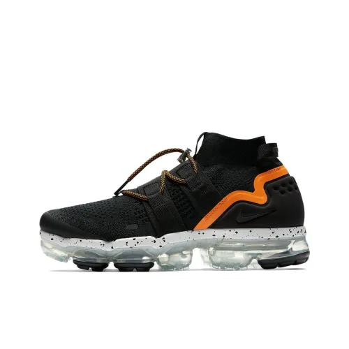 Nike Air Vapormax MID Топ Марафон Беговые кроссовки Унисекс Черный Оранжевый
