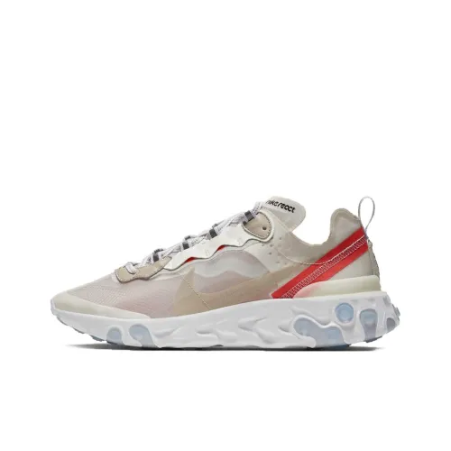Nike React Element 87 Slip-Resistant Low Top Повседневные Беговые Кроссовки Унисекс Кость