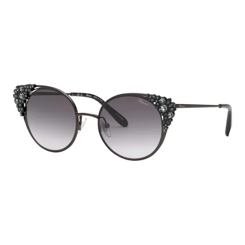 CHOPARD Металл Кристалл Кошачий глаз Солнцезащитные очки Женские Черный