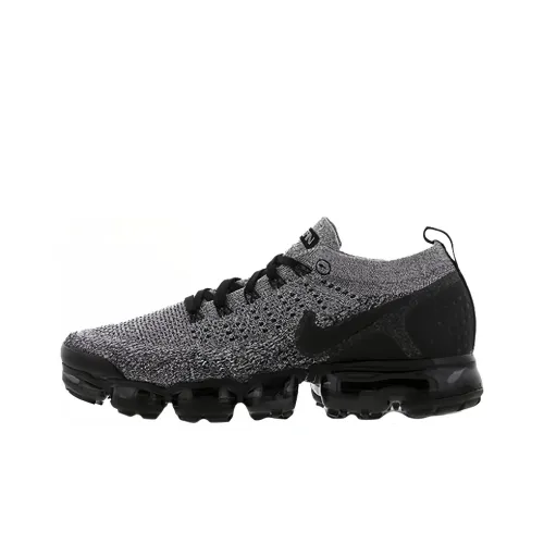 Nike VaporMax Flyknit 2 Low Топ Air Cushion Тренировочные Беговые Кроссовки Мужские Черные Серые