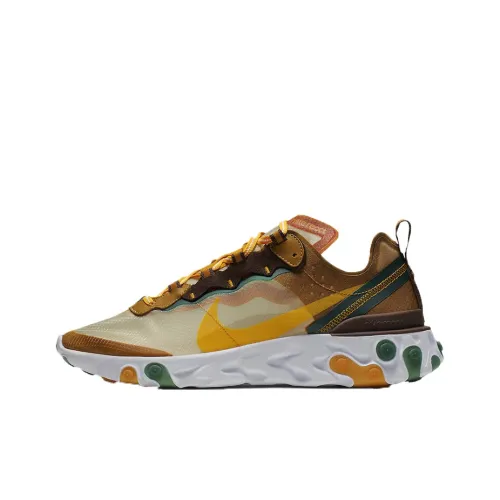 Nike React Element 87 Амортизация Легкий Низкий Топ Повседневные Беговые Кроссовки Унисекс Оранжевый