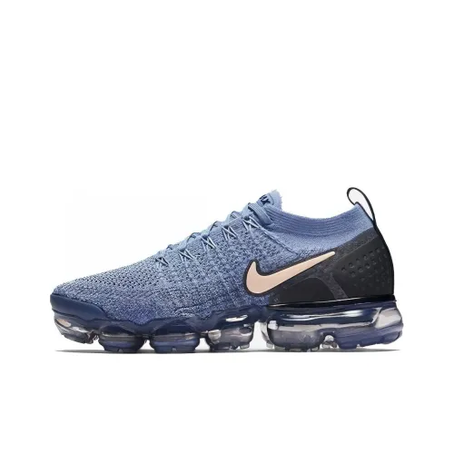 nike VaporMax Flyknit 2 Low Топ Air cushion Повседневные Беговые кроссовки Женские Синий Черный Розовый