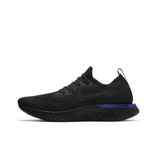Nike Epic React Flyknit 1 Slip Resistant Abrasion Resistant Легкий Низкий Топ Повседневные Беговые кроссовки Мужские Черные Синие