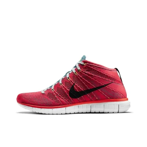 nike Free Flyknit Амортизаторы Shock Slip-resistant MID Топ Повседневные Беговые кроссовки Мужские Красный