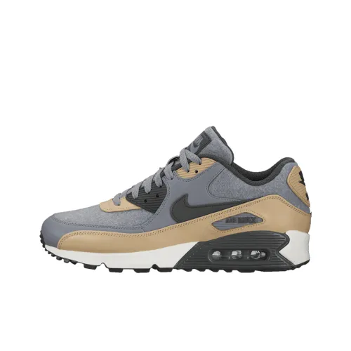Nike Air Max 90 Low Топ Беговые кроссовки Унисекс Синий Коричневый