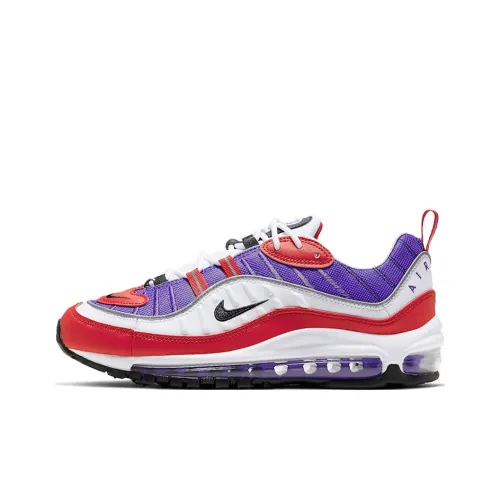 Nike Air Max 98 Амортизация Поддержка Низкий Топ Воздушная Подушка Повседневные Беговые Кроссовки Женские Красный Синий