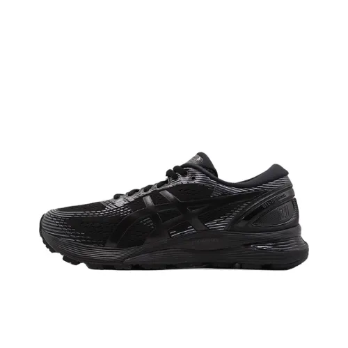 Asics Gel Nimbus 21 Low Топ Беговые кроссовки Мужские Черные